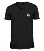 Fekete V nyakú férfi póló