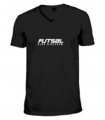 Fekete V nyakú férfi póló