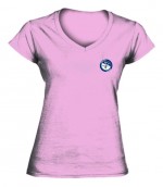 Azela rózsaszín V nyakú női póló