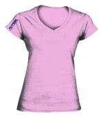 Azela rózsaszín V nyakú női póló