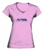 Azela rózsaszín V nyakú női póló