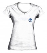 Fehér V nyak ú női póló