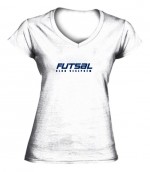 Fehér v nyakú női póló