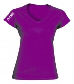 Sötét lila V nyakú női póló