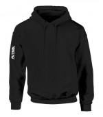 Fekete kapucnis felnőtt unisex pulóver