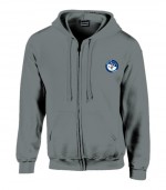 Sportszürke zipzáros férfi kapucnis pulóver