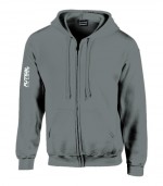 Sportszürke zipzáros férfi kapucnis pulóver