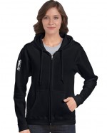 Fekete zipzáros női kapucnis pulóver