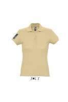 Homokszínű galléros női póló