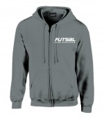 Sportszürke zipzáros női kapucnis pulóver