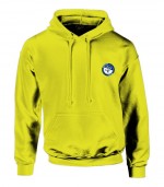 Safety green kapucnis címeres unisex pulóver